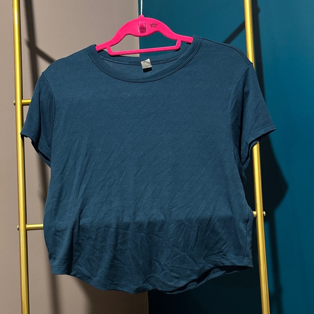 Navy Blue Women's Short Sleeve Top